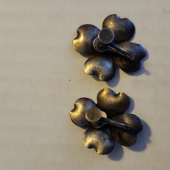 Sterling Silver Stuart Nye Brooch & Matching Earrings - Picture 4 of 11